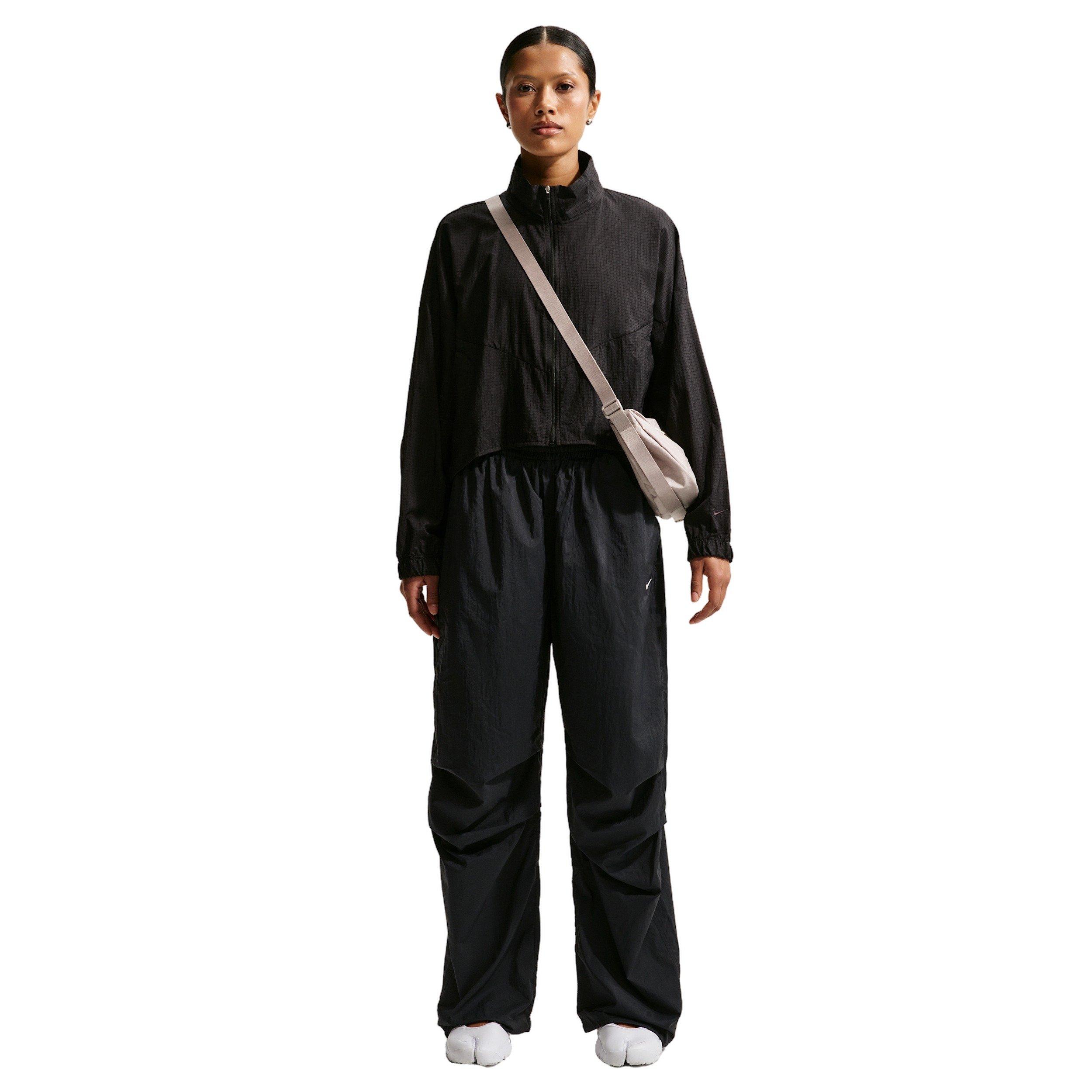 Nike Women's Sportswear Mid-Rise Lightweight UV Pants - Black/Off-White - BLACK/OFF-WHITE